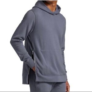 John Elliott Charcoal Hoodie with Side Zipper